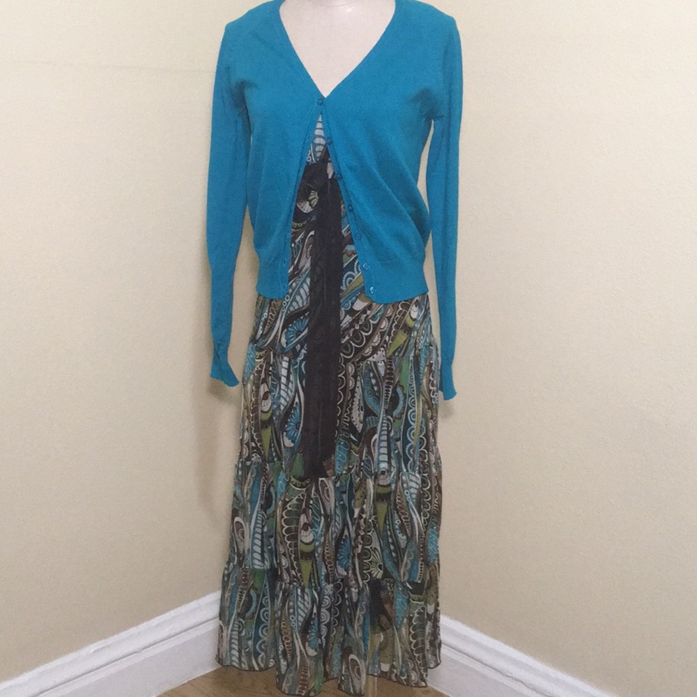 Aqua marine 2 piece dress